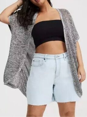 NWOT Torrid Cocoon Open Knit Cardigan in Heather Gray